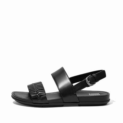 Fitflop Gracie Wrapped Weave Back-Strap - Sandalen Damen - Schwarz (VHQ079142)